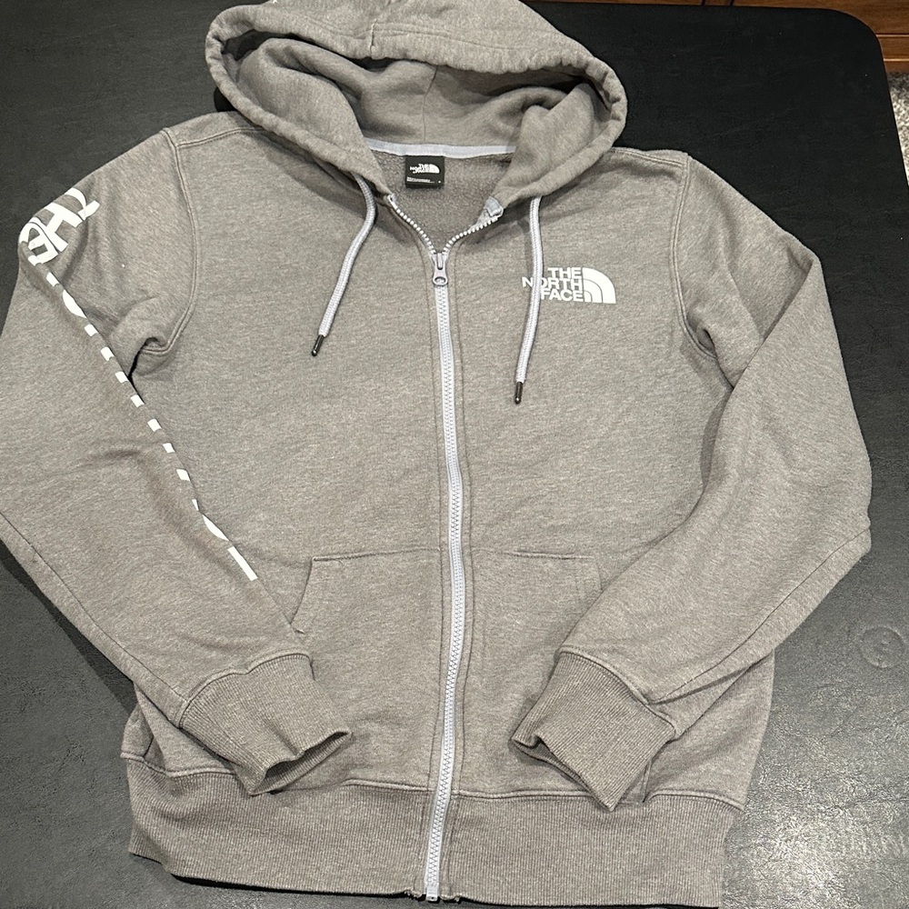 The North Face Light Gray Zip-Up Hoodie